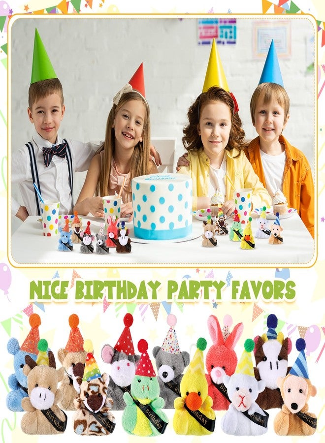Seenelling Birthday Mini Plush Toy With Hats, Party Decor Stuffed Animal for Student Classroom Reward Gifts Goodie Bag Stuffers (24 Pcs) - Image 3